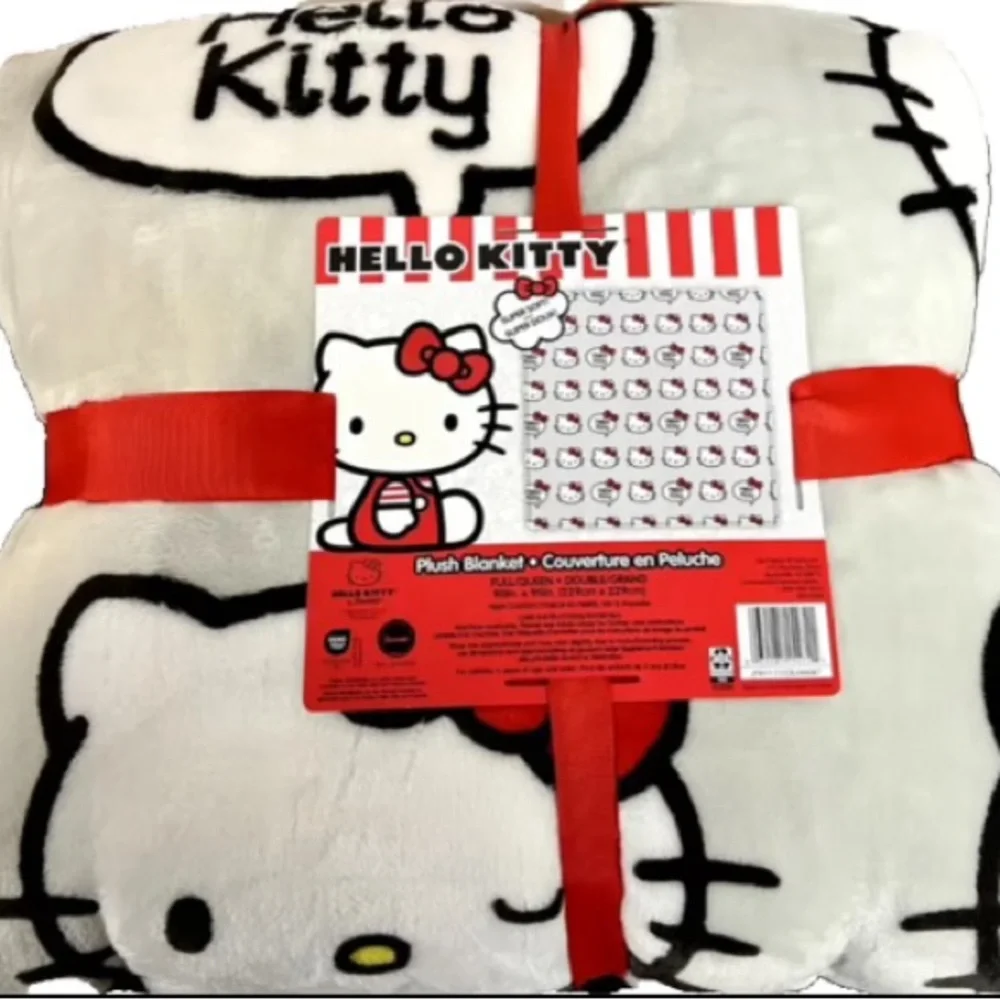 Hello Kitty Full/Queen 90x90 Talk Speech Bubble Plush Blanket - Picture 1 of 5